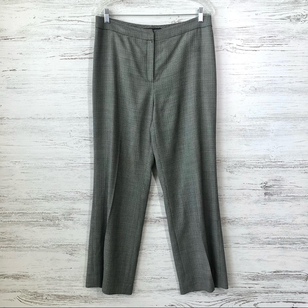 LAFAYETTE 148 100% Wool Straight Leg Dress Trouser Houndstooth Pants 10